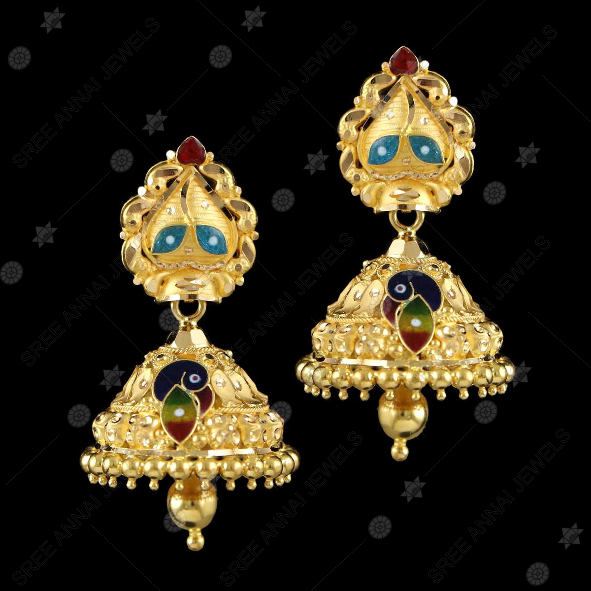 INDIAN TRADITIONAL EARRING JHUMKAS JHUMKA THODU JIMIKE EARRINGS WITH 24KGP  SEMI GOLD JHUMKAS KAMMAL JIMIKI SCREW EARRING | Lazada