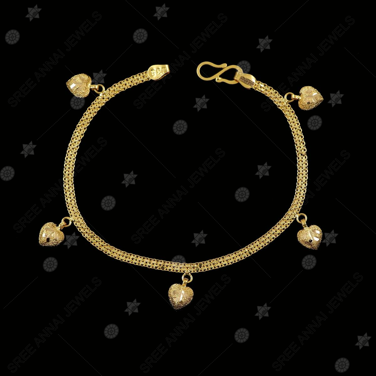 Manufacturer of 916 gold ladies hallmark stylish bracelet lb379 | Jewelxy -  185440