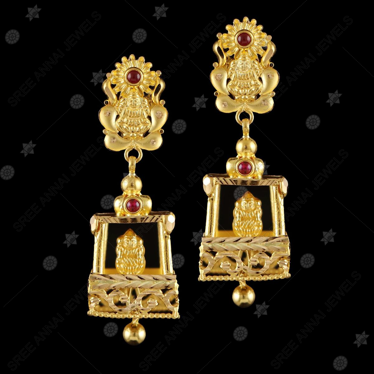 The Blue Topaz & Amethyst 22 KT Gold Earrings — KO Jewellery