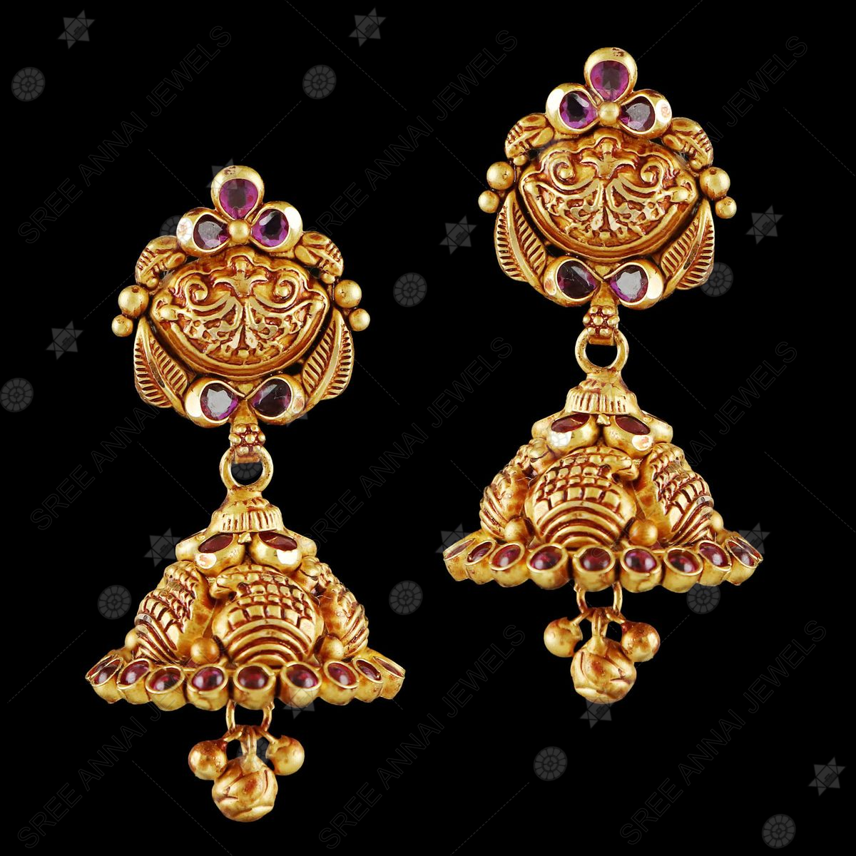 Gold Antique jimikki kammal designs Light weight Gold wedding earrings  collection - YouTube