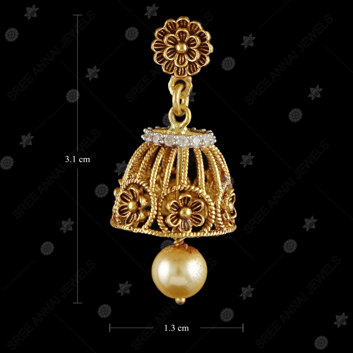 22 kt gold antique drops