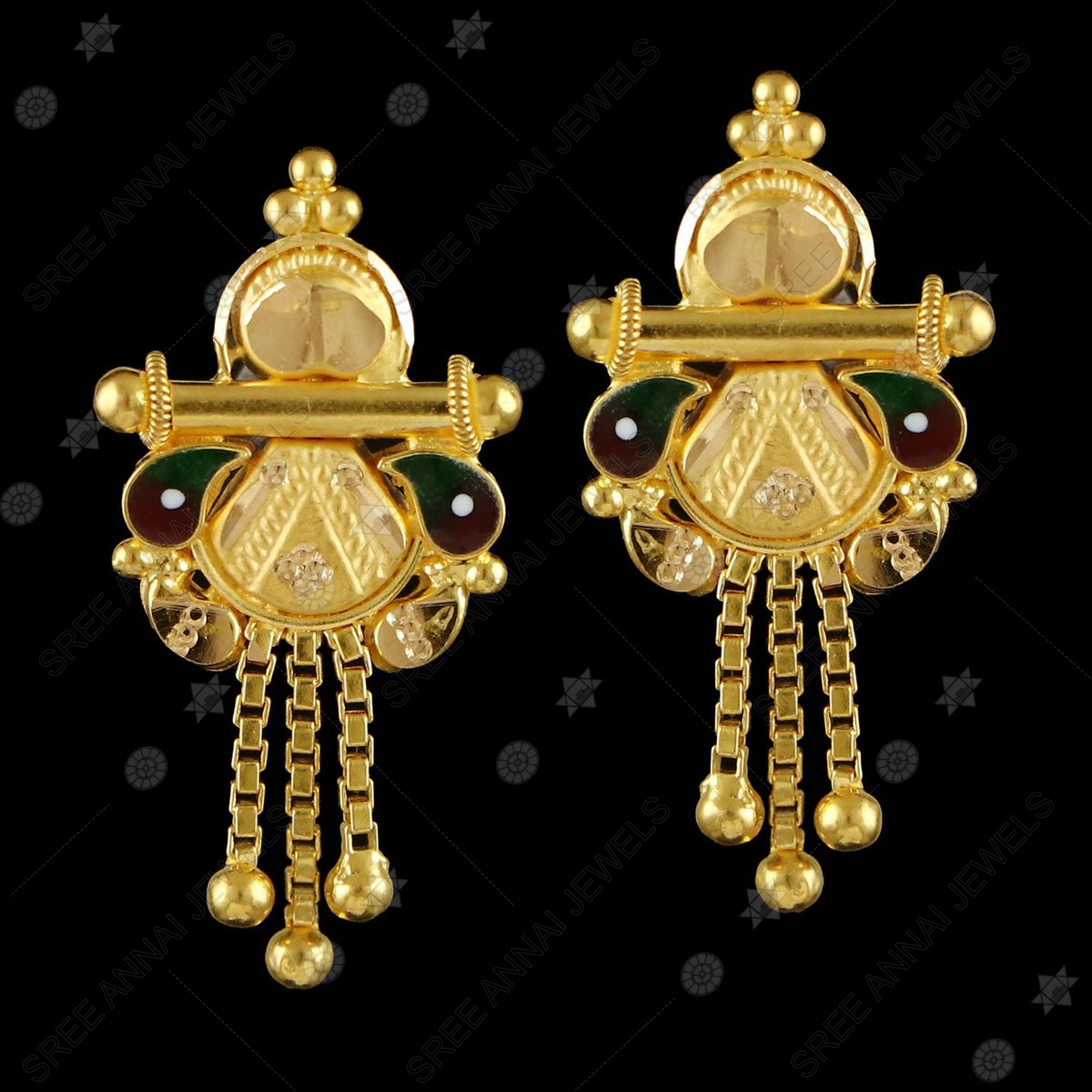 Buy Beautiful Three Layer Jhumka Earrings Gold Design One Gram Gold  Jewellery