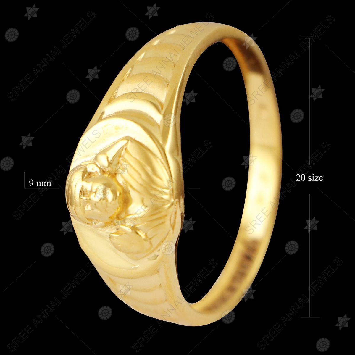 Scintillating divine sai baba gold ring - jewelnidhi.com