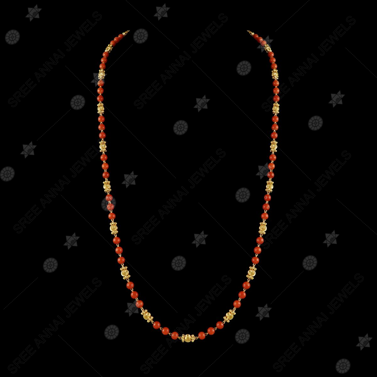 Gold Black Beads Long Haram  Art of Gold Jewellery, Coimbatore