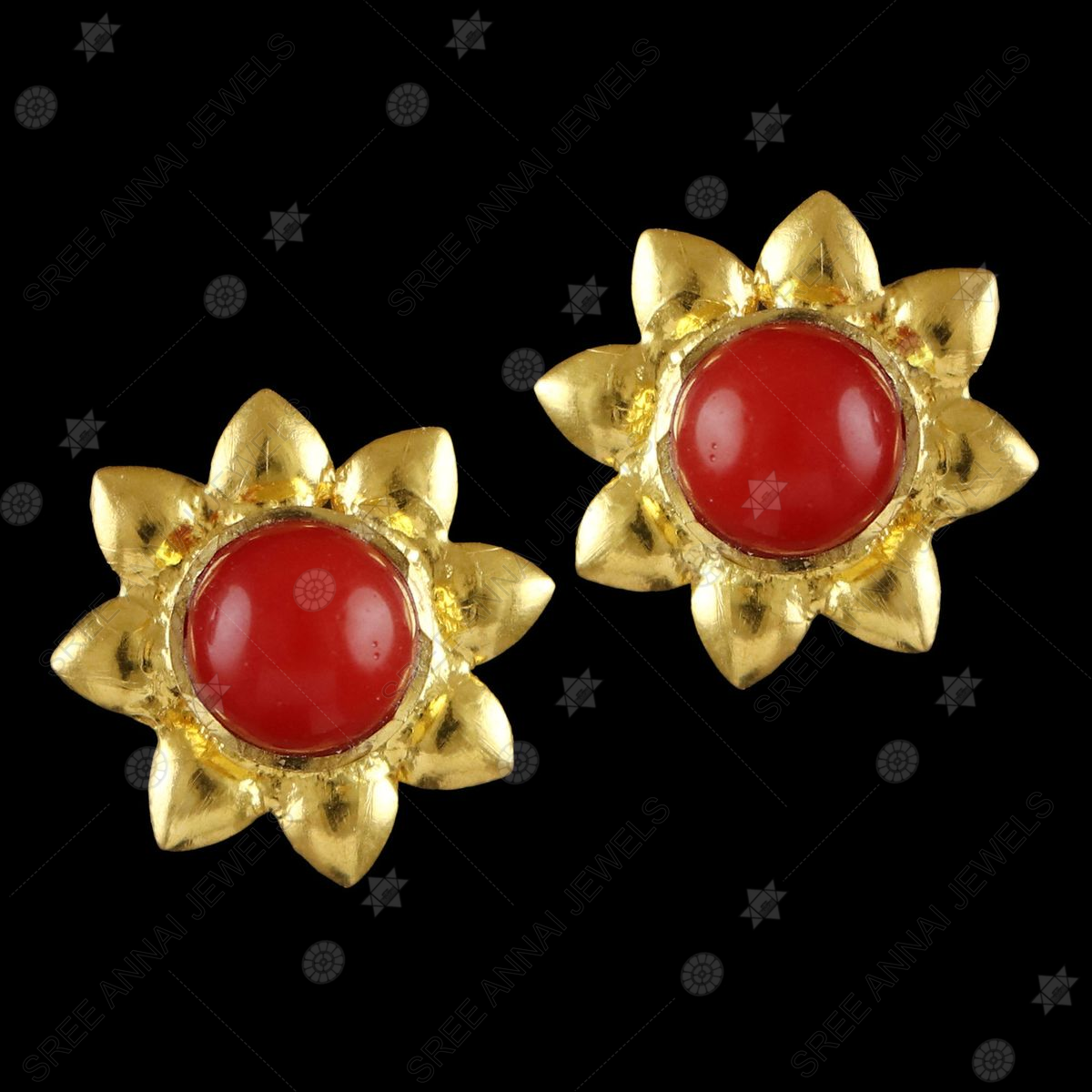 Amazon.com: 3.1 Carat Natural Red Coral and Diamond (F-G Color, VS1-VS2  Clarity) 14K Yellow Gold Stud Earrings for Women Exclusively Handcrafted in  USA: Clothing, Shoes & Jewelry