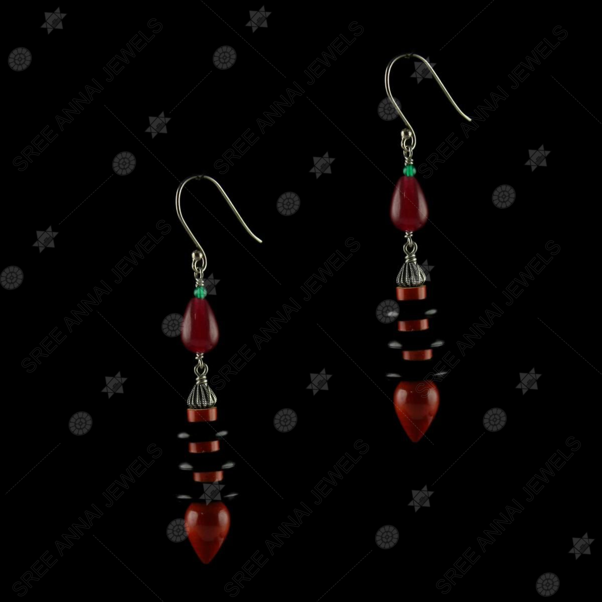 Hanging Green Stone Earrings at Rs 299/pair in Jaipur | ID: 23138566612