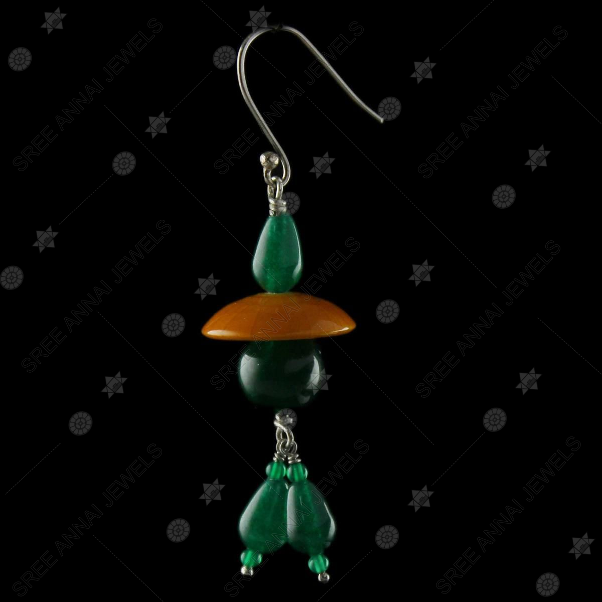 Dropship-Women's-Alloy-Hook-Dangler-Hanging-Earrings-Green-PID27120