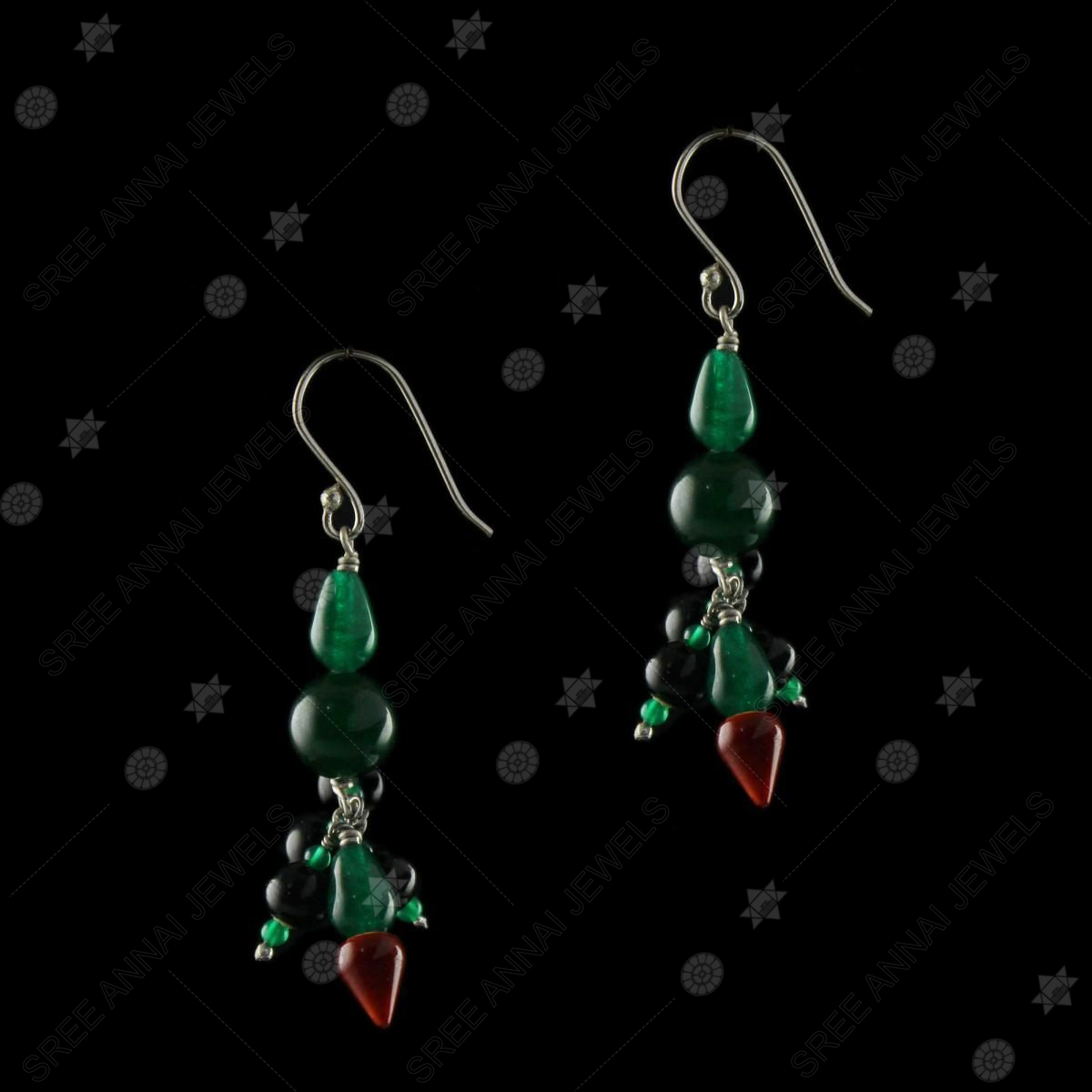 Large hanging earrings in green silk handmade by Silky Moons – Nice Things  Ramsgate