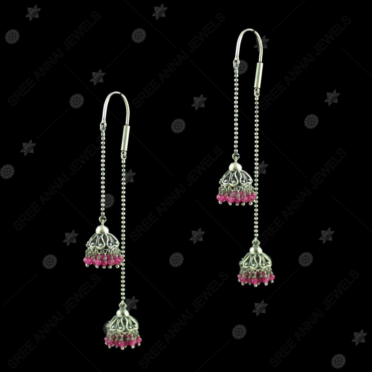 Long hanging clearance jhumkas