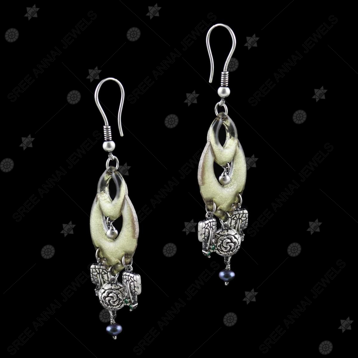 92.5 Oxidised Silver Long Jhumka Earrings For Women And Girls - Silver  Palace