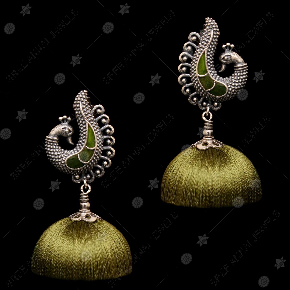 Flipkart.com - Buy Gracious Long Three Step Latest Design Silk Thread  Jhumka Earrings For Women Silk Dori Jhumki Earring Beads Fabric Jhumki  Earring Online at Best Prices in India